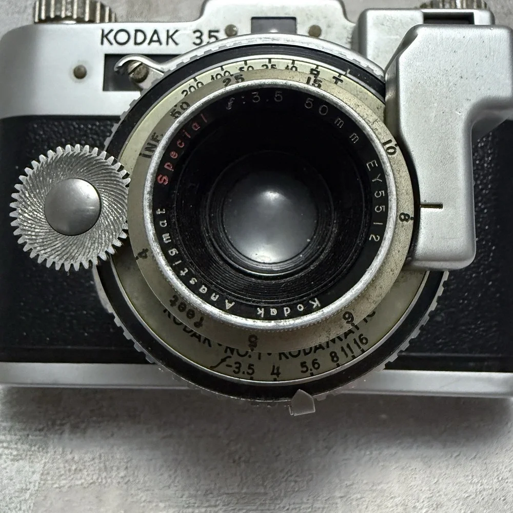 Vintage Kodak 35 Rangefinder Camera w/ Anastar‎ 50mm f/3.5 Lens Untested AS IS